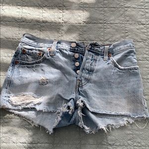 Levi’s Mid Rise 501 Jean Cutoff Shorts
